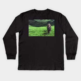 Man on Horseback Kids Long Sleeve T-Shirt